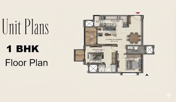 Sattva Amritya 1 BHK Floor Plan